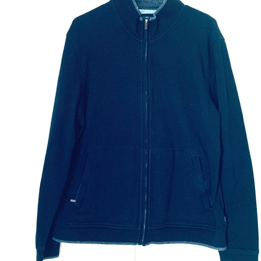 ZIP UP NAVY CARDIGAN Jacket MEN’s TED BAKER LONDON *Sz XL